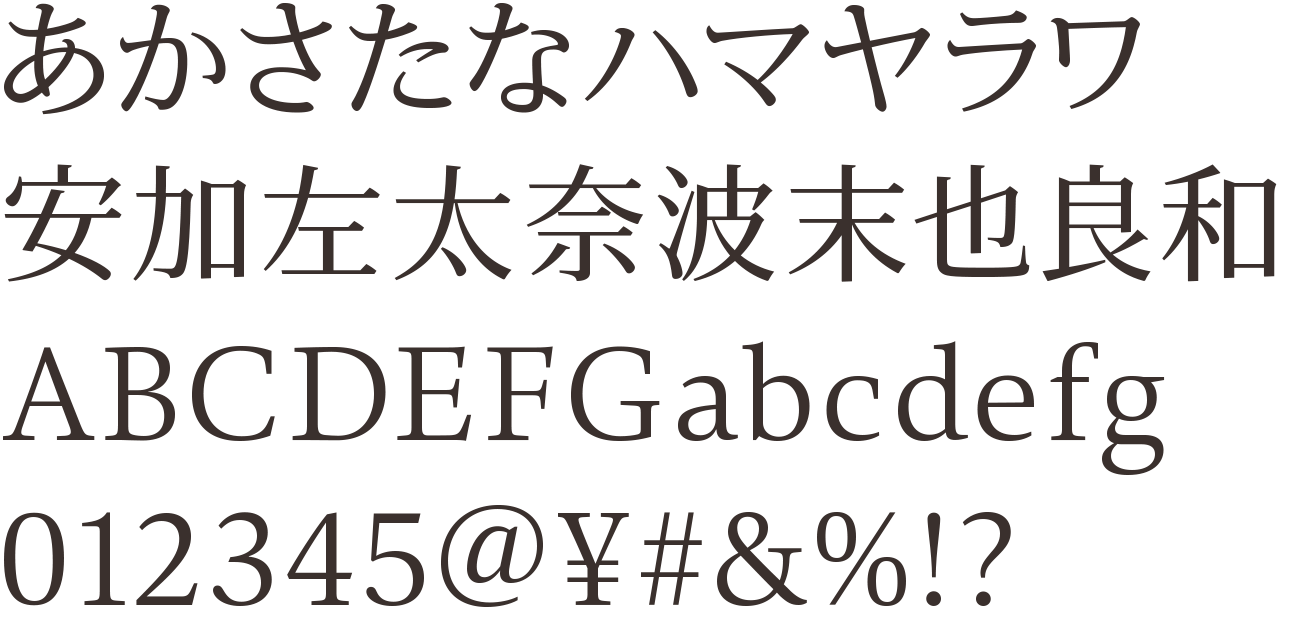 TP明朝 ミドルコントラスト R